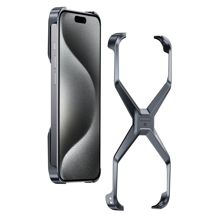 Frameless Metal iPhone Case — Sleek X-Design Protection