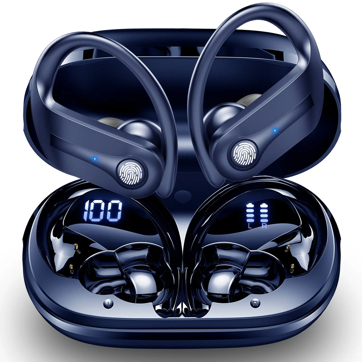 Wireless Earbuds, Bluetooth 5.3 Earbuds Stereo Bass, in-Ear Noise Cancelling Mic, Earphones IP7 Waterproof Sports, 50H Playback.