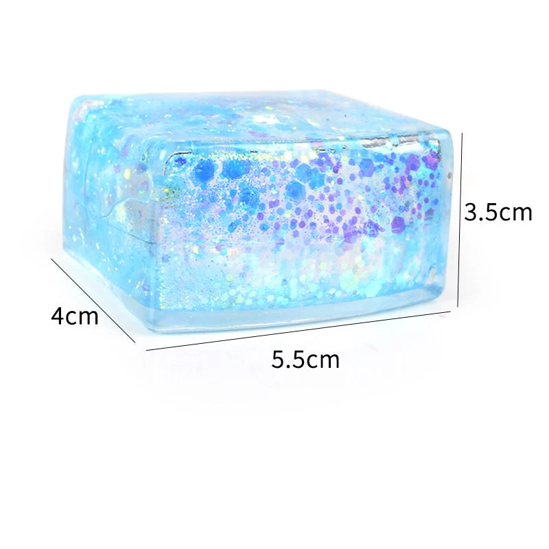 Maltose Simulated Tofu Small Ice Cubes Anti Stress Slow Rebound Polar Light Colorful Squeeze TPR Block Decompression Toy