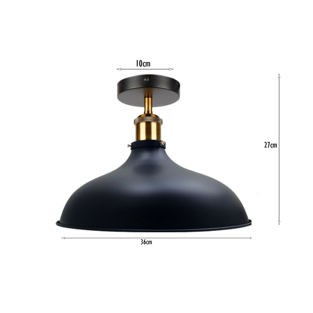 Black Vintage Semi Flush Mount Metal pendant ceiling light ~1780