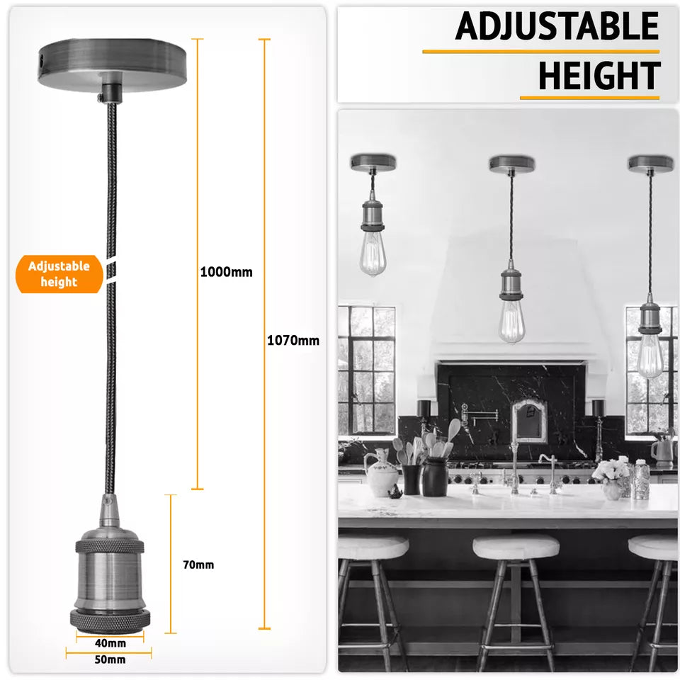 Twisted 1m Modern Lights Pendant Holder Without Ceiling Rose~3442