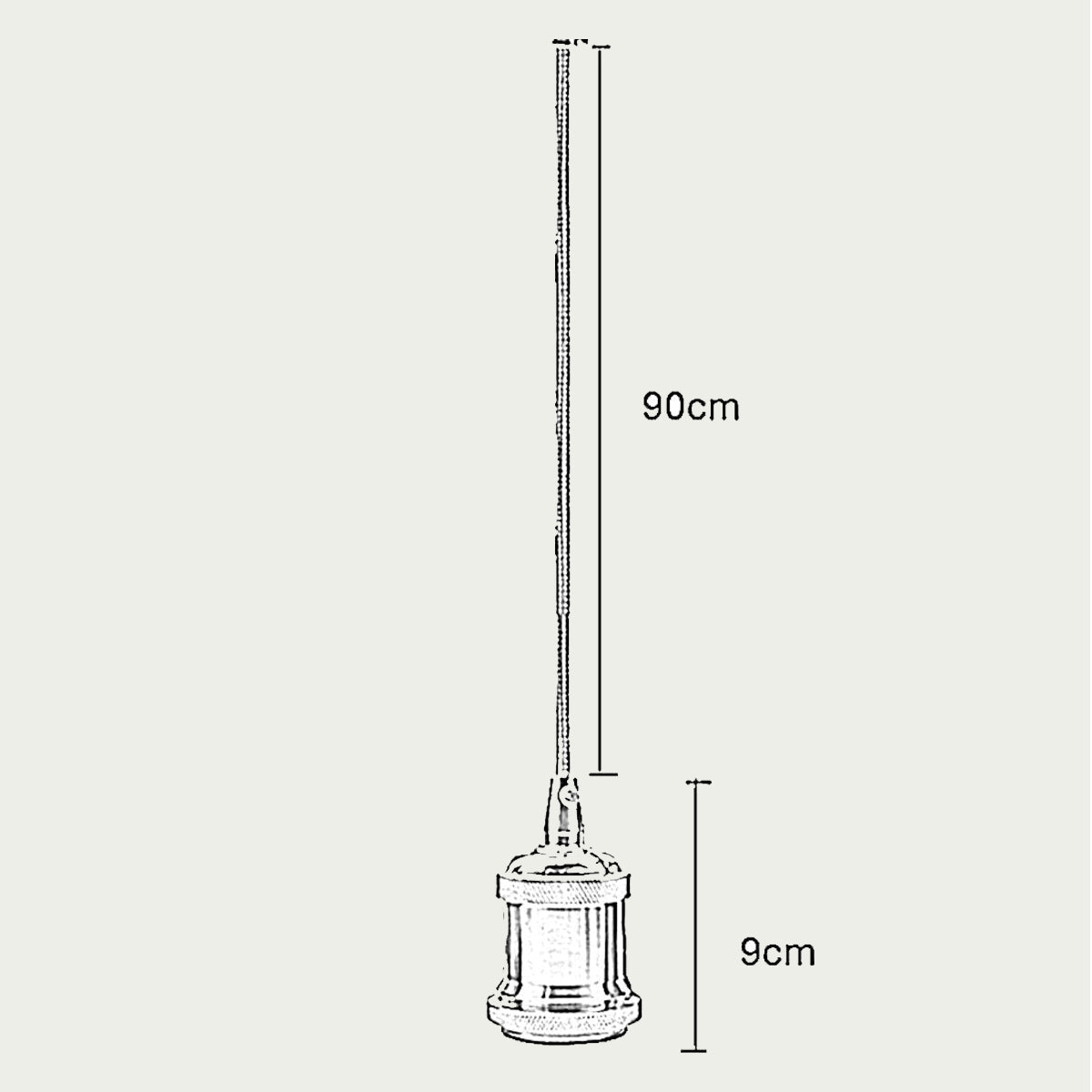 Twisted 1m Modern Lights Pendant Holder Without Ceiling Rose~3442
